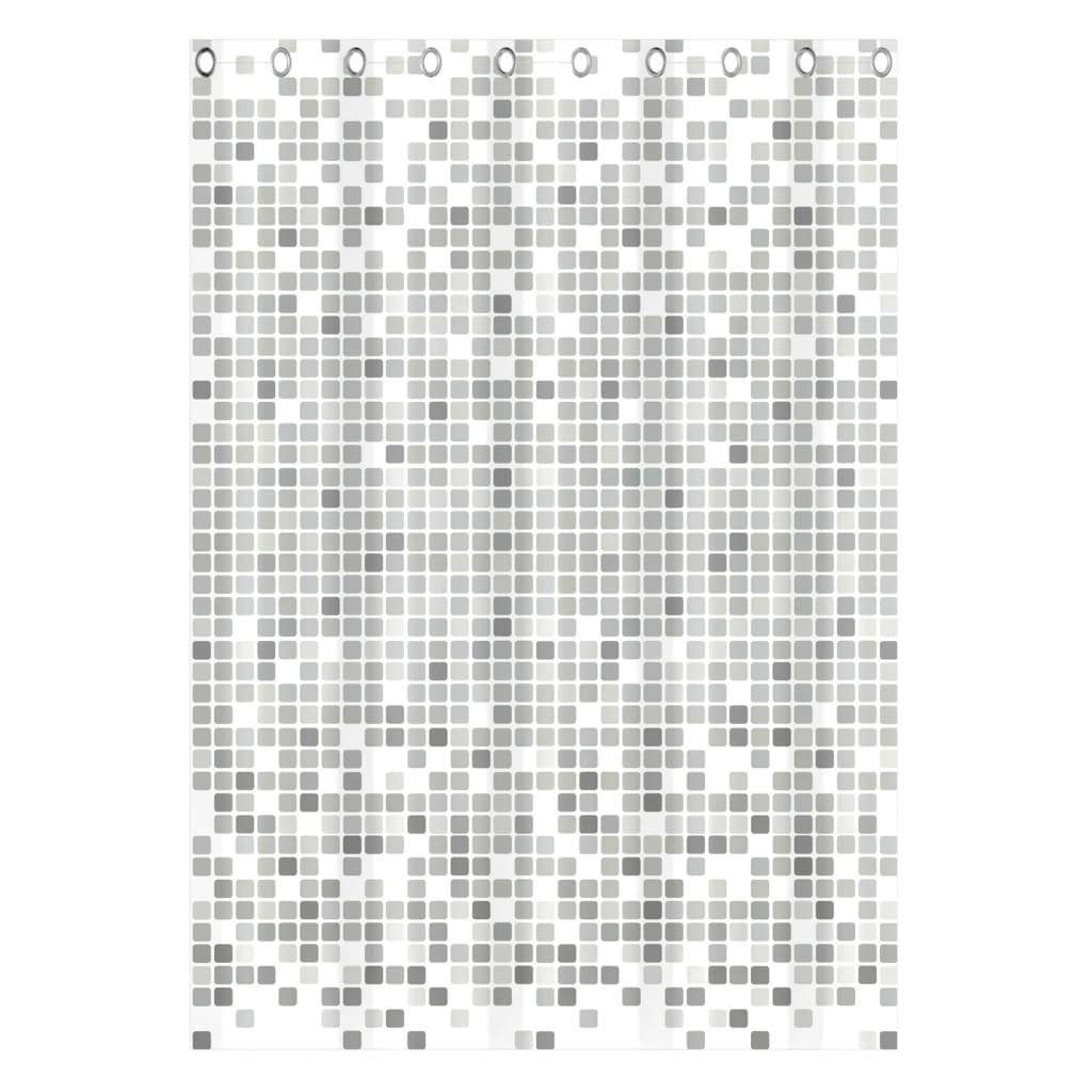 EISL Rideau de douche avec mosaïque gris 200x180x0,2 cm
