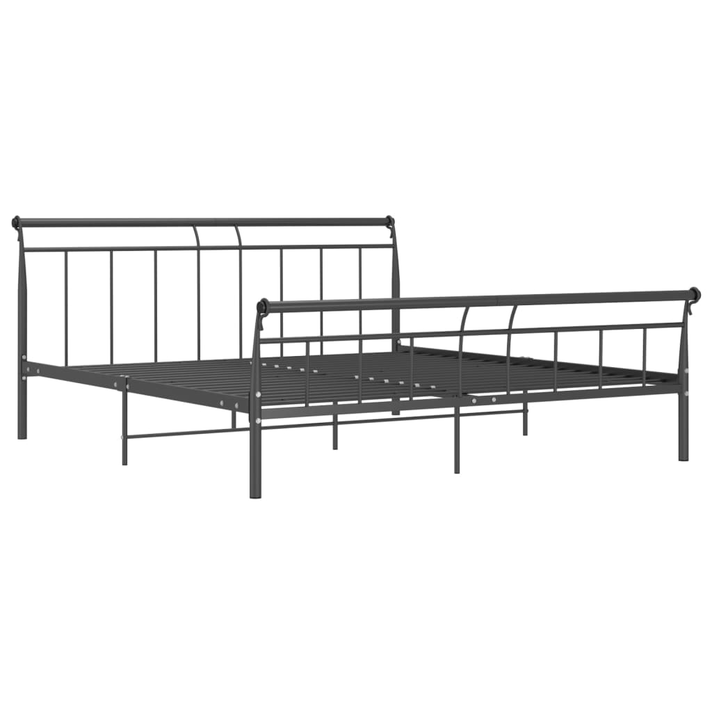 vidaXL Cadre de lit sans matelas noir métal 200x200 cm