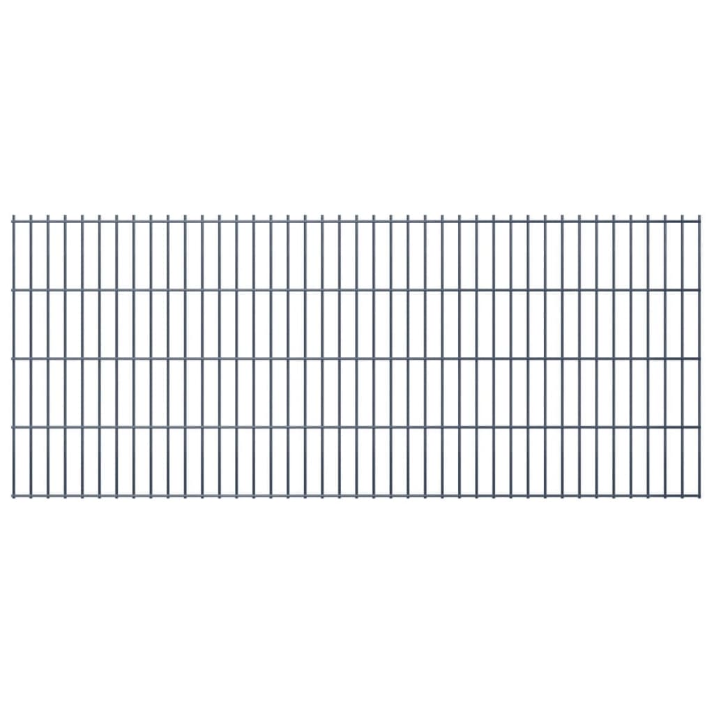 vidaXL Panneau de clôture 2D de jardin avec poteaux 2008x830mm 2m Gris