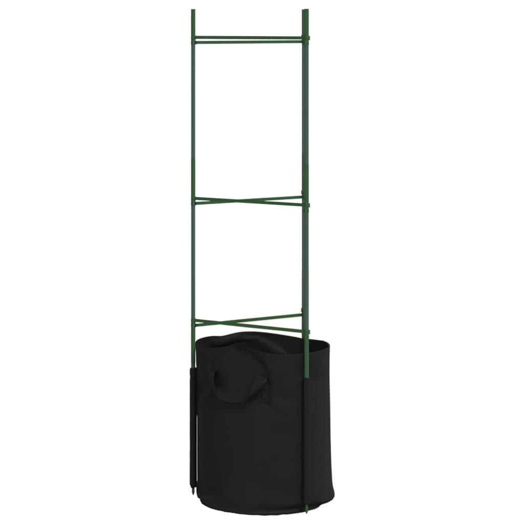 vidaXL Cage à tomates avec sac à plantes 2 pcs 116 cm acier et PP