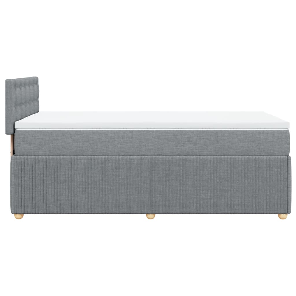 vidaXL Sommier à lattes de lit avec matelas Gris clair 90x200 cm Tissu