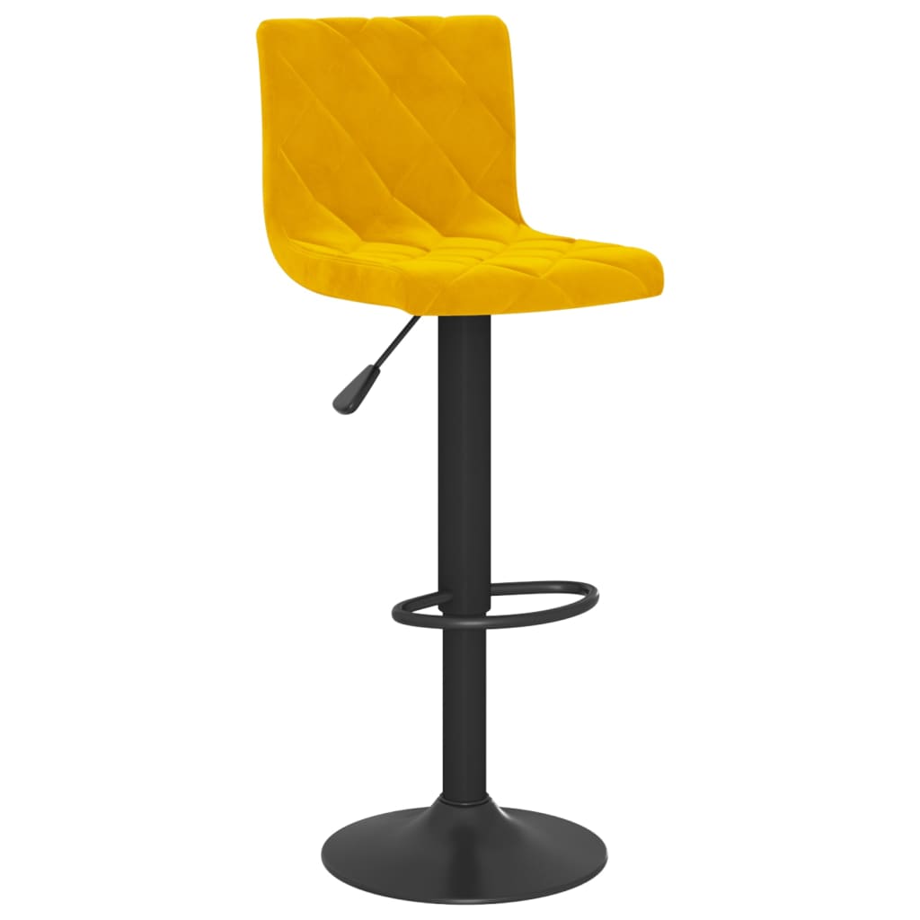 vidaXL Tabourets de bar lot de 2 Jaune moutarde Velours