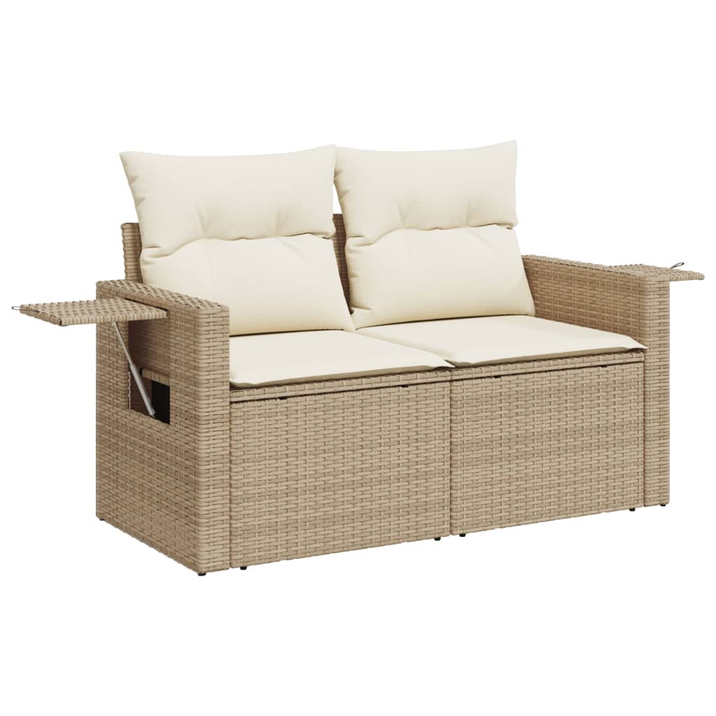 vidaXL Salon de jardin avec coussins 5 pcs beige résine tressée