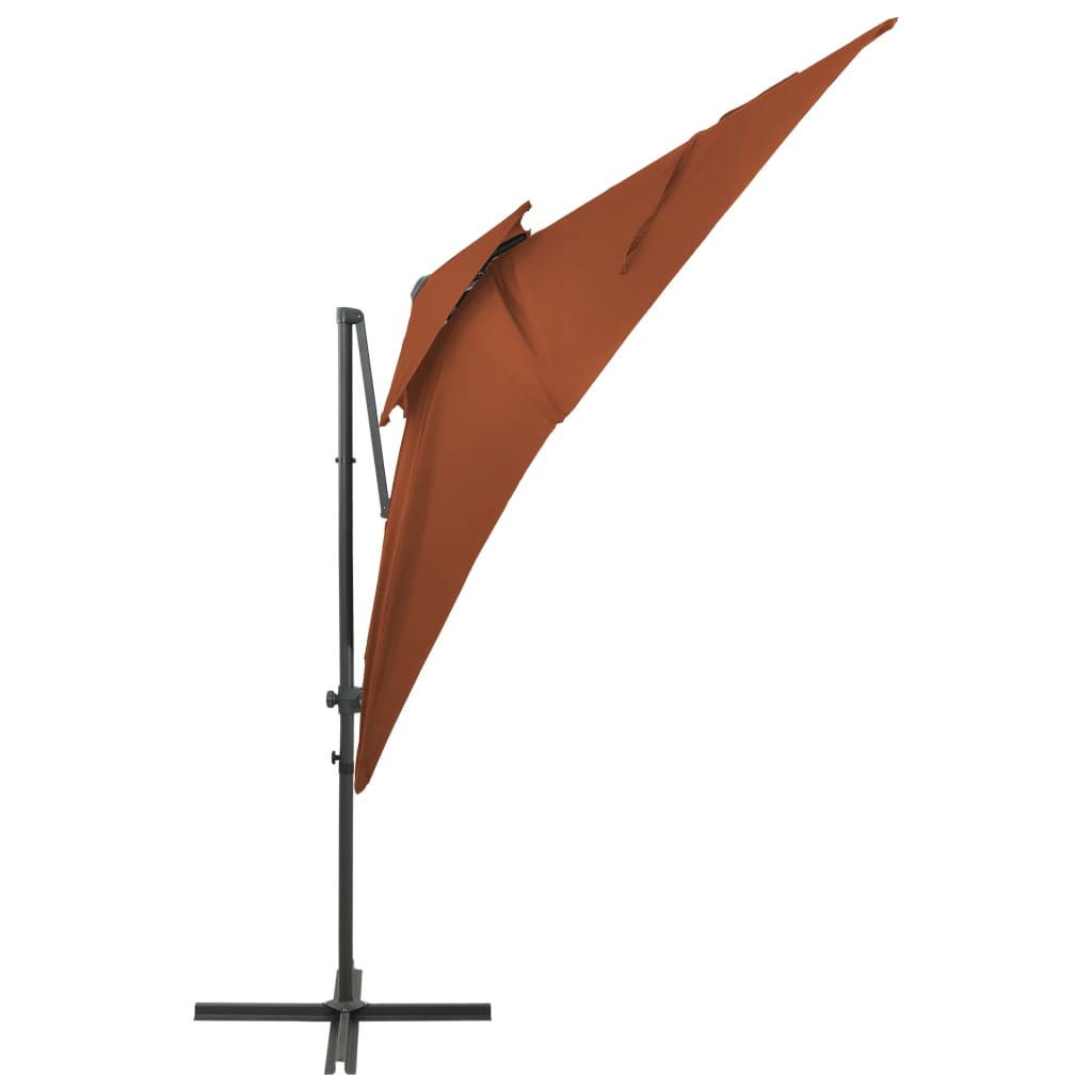 vidaXL Parasol déporté à double toit Terre cuite 250x250 cm