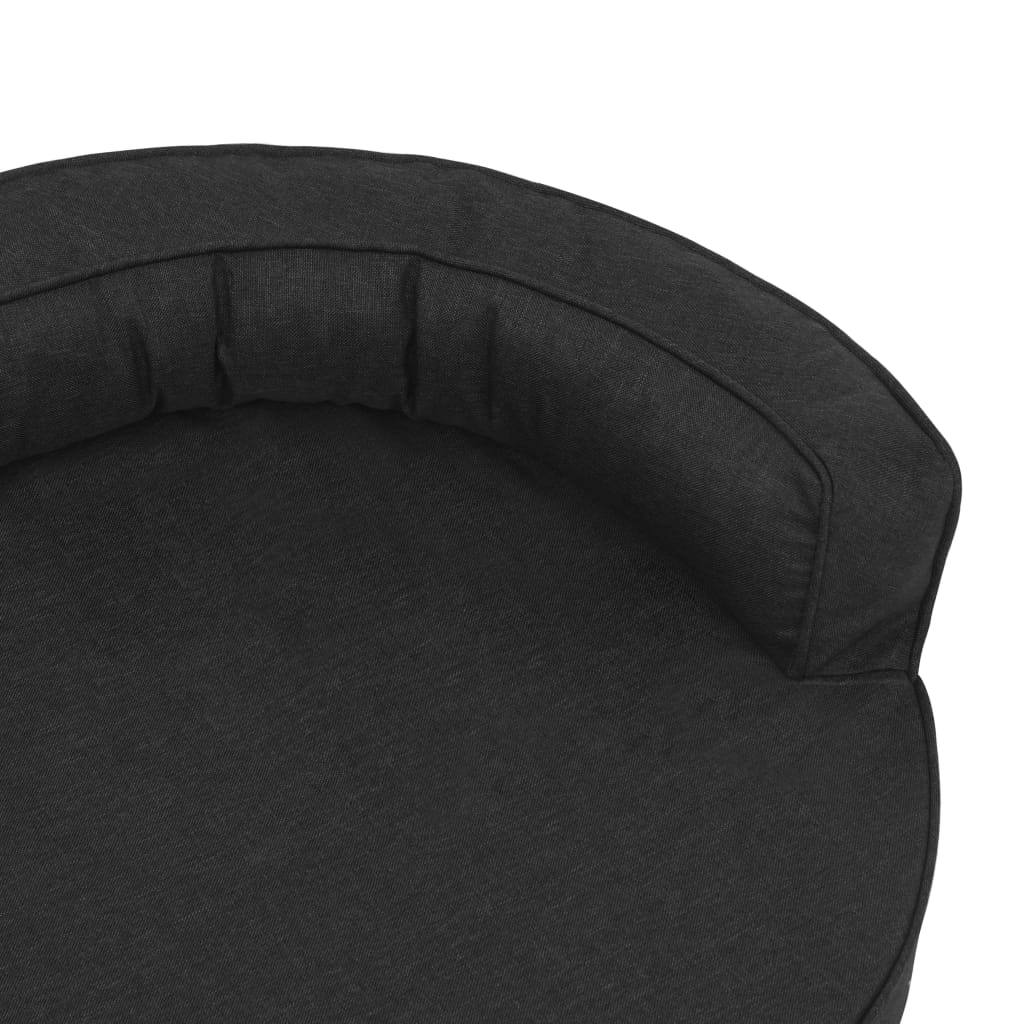 vidaXL Matelas de lit ergonomique de chien 75x53 cm Aspect de lin Noir