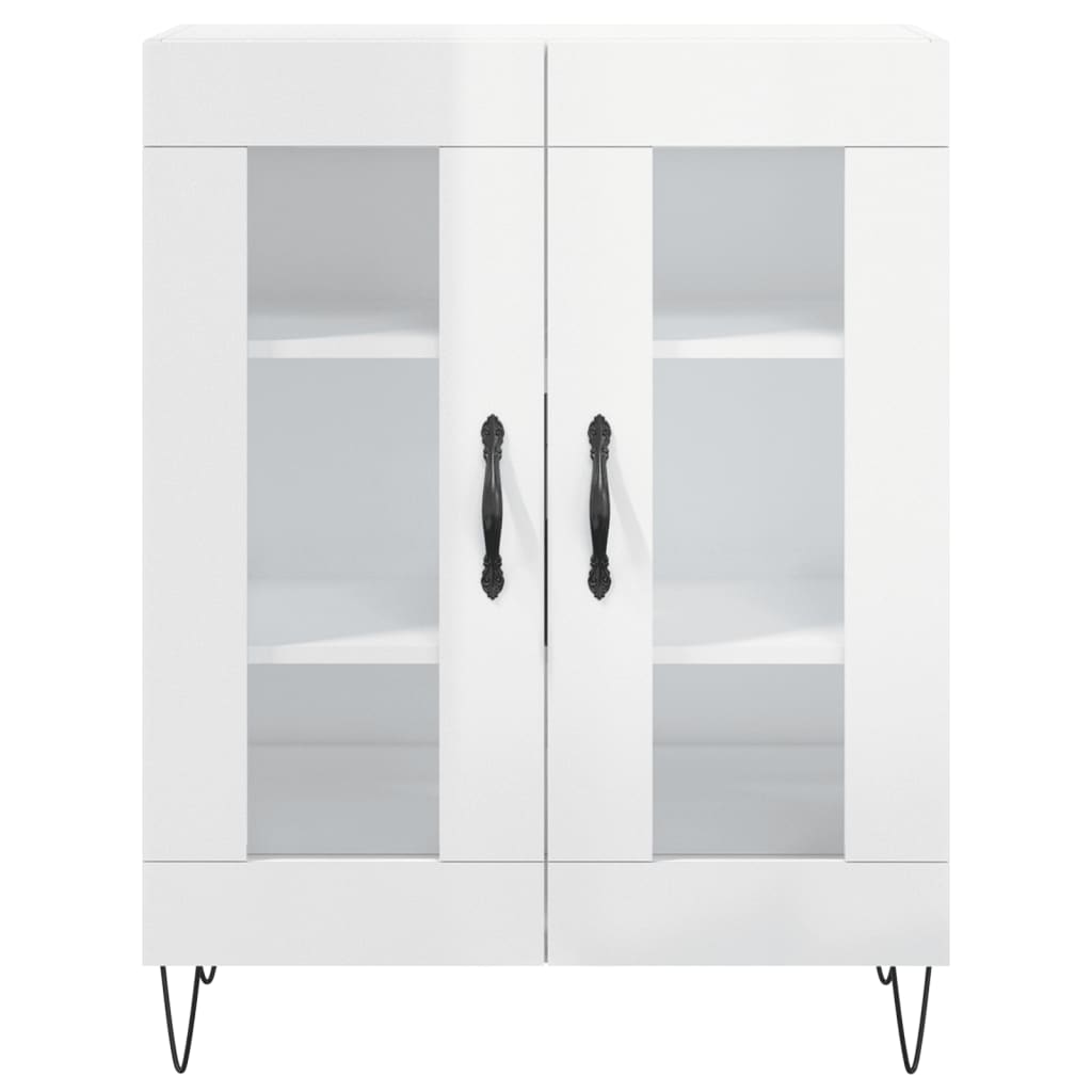 vidaXL Buffet Blanc brillant 69,5x34x90 cm Bois d'ingénierie