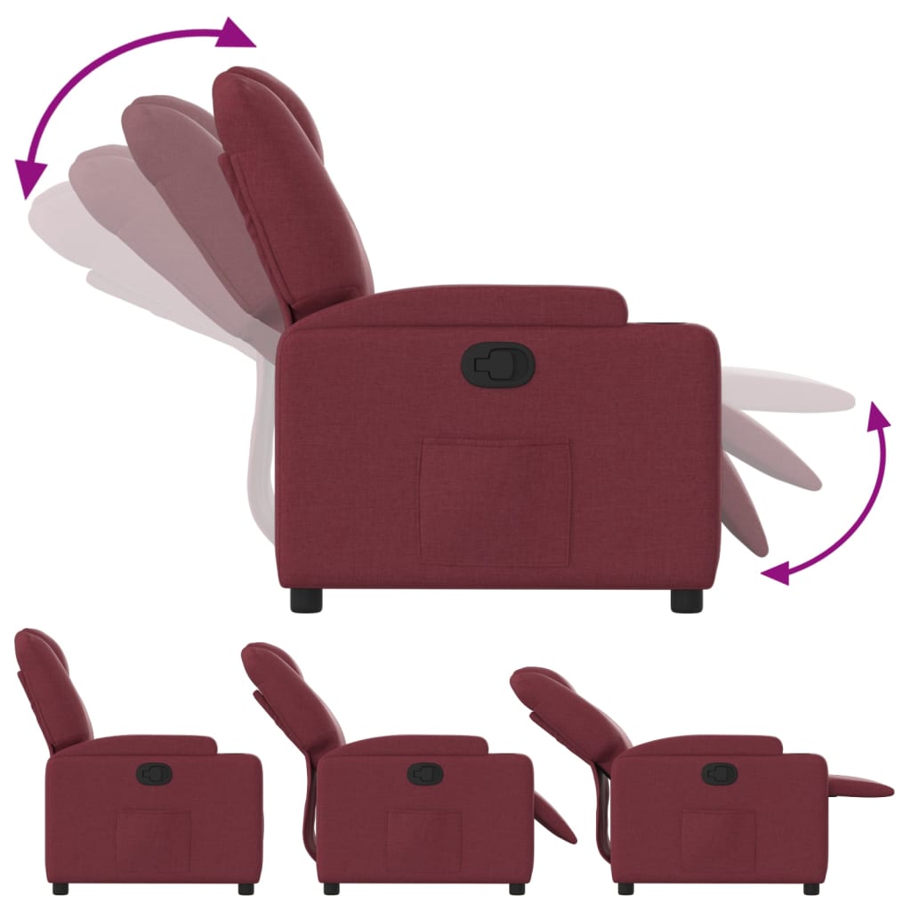 vidaXL Fauteuil inclinable Rouge bordeaux Tissu