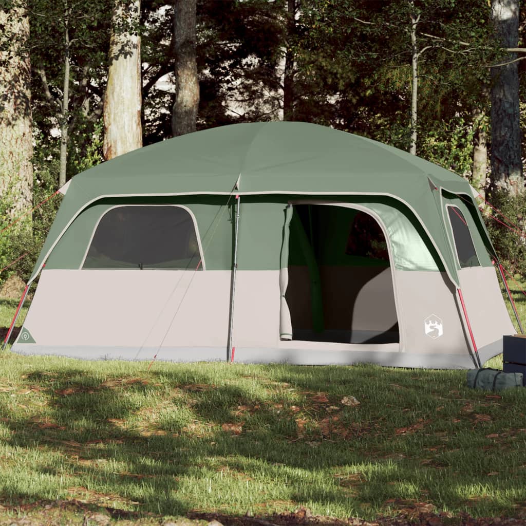 vidaXL Tente de cabine familiale 10 personnes vert imperméable