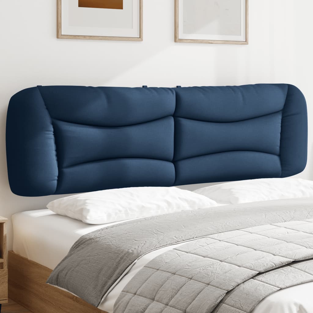 vidaXL Coussin de tête de lit bleu 180 cm tissu