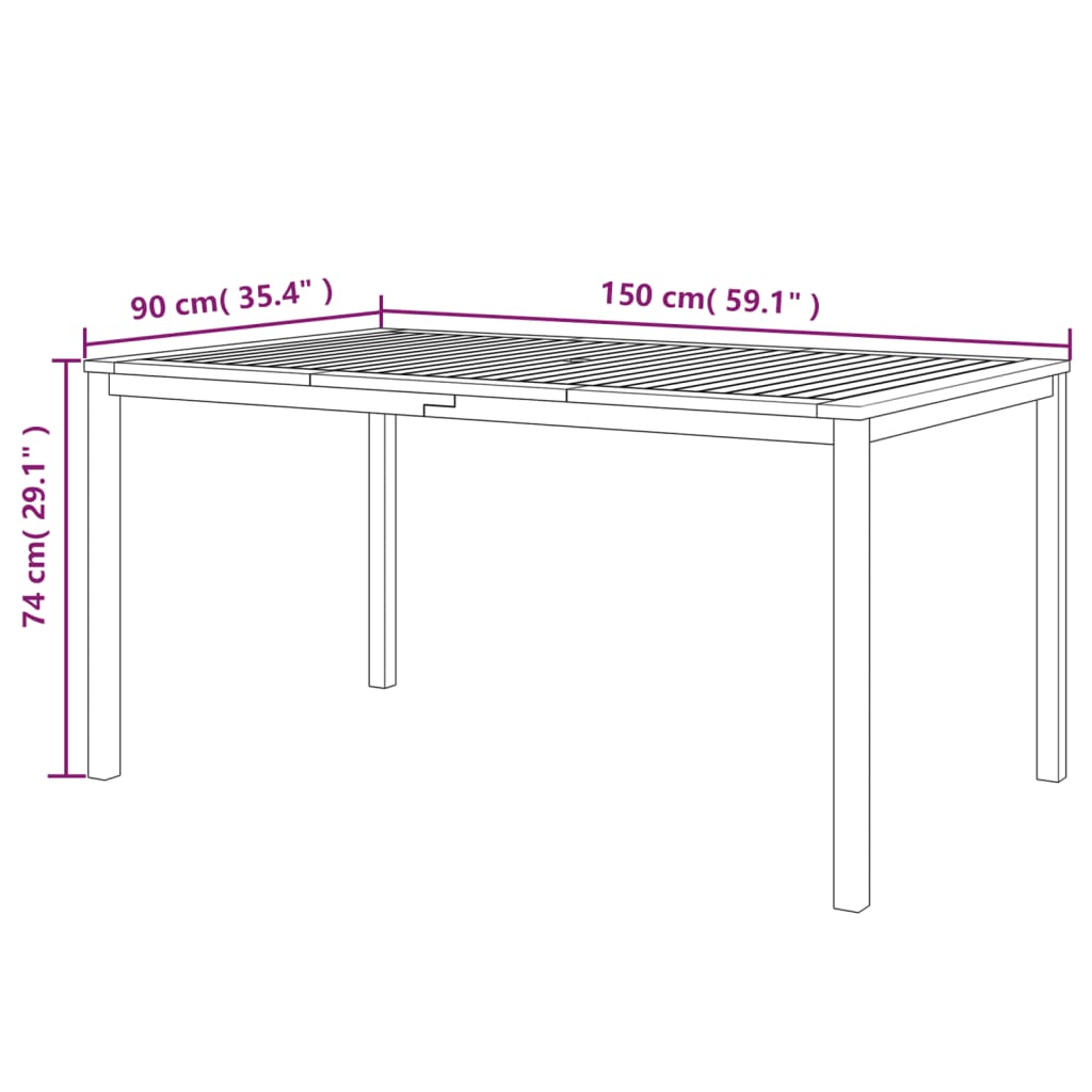 vidaXL Ensemble à dîner d'extérieur 3 pcs et coussins Acacia solide