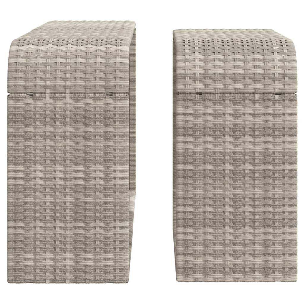 vidaXL Étagères de rangement 2 pcs gris clair résine tressée