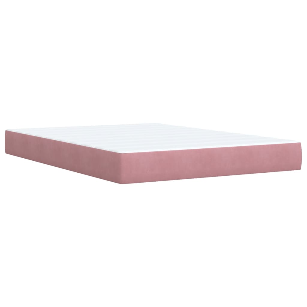 vidaXL Sommier à lattes de lit et matelas rose foncé 140x200cm velours