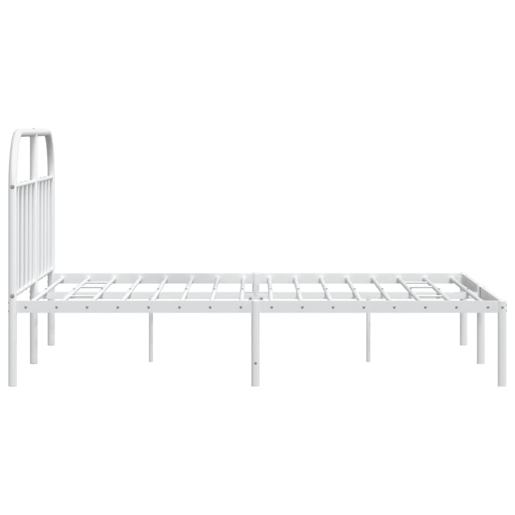 vidaXL Cadre de lit métal sans matelas et tête de lit blanc 183x213 cm