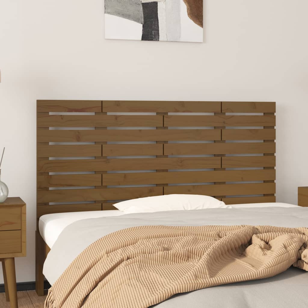 vidaXL Tête de lit murale Marron miel 126x3x63 cm Bois massif de pin