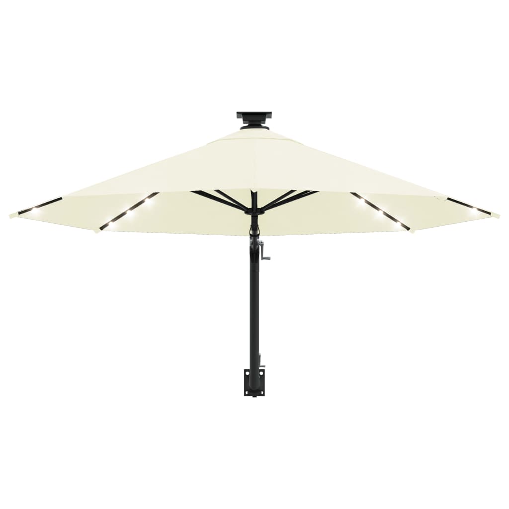 vidaXL Parasol mural de jardin avec LED 300 cm sable