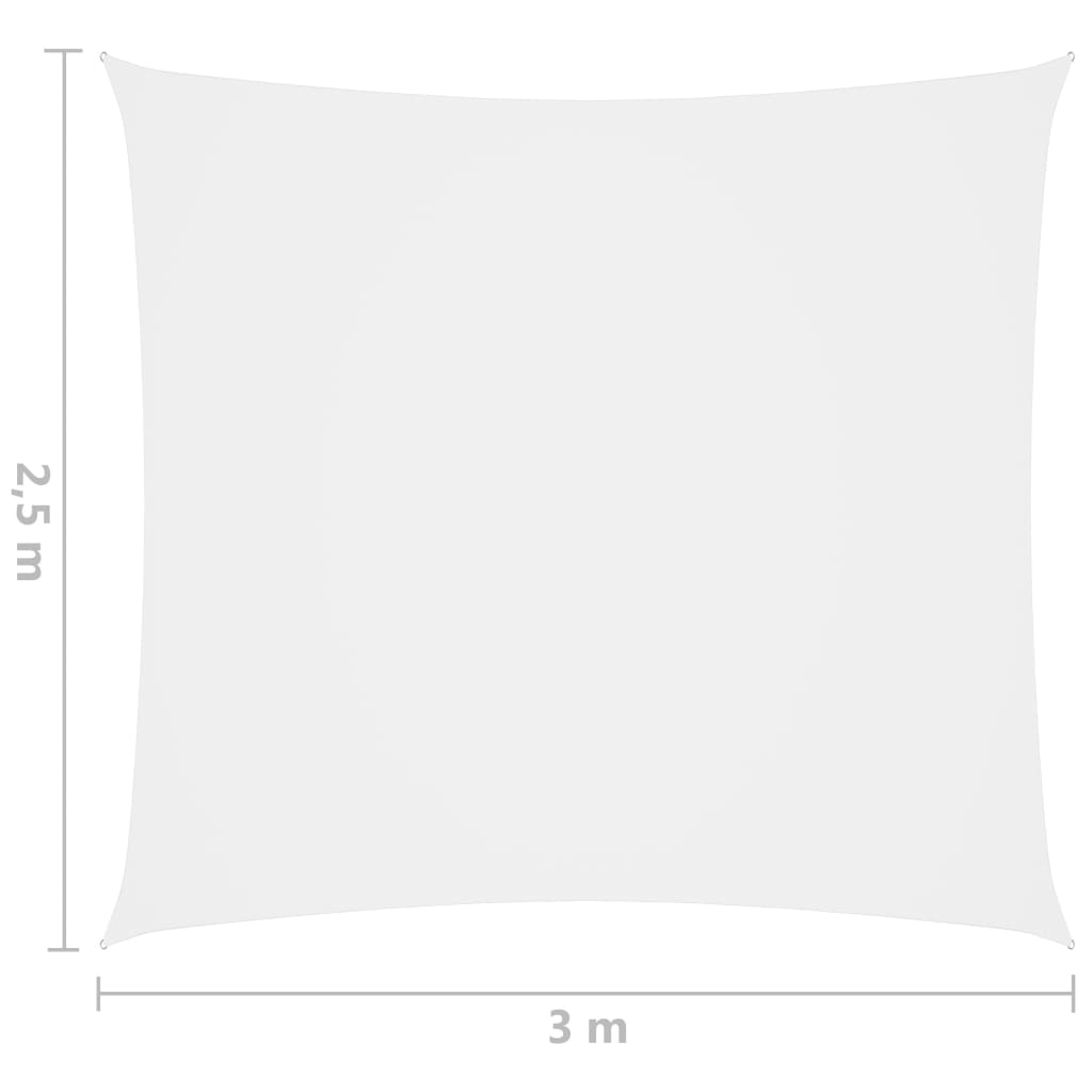 vidaXL Voile de parasol tissu oxford rectangulaire 2,5x3 m blanc