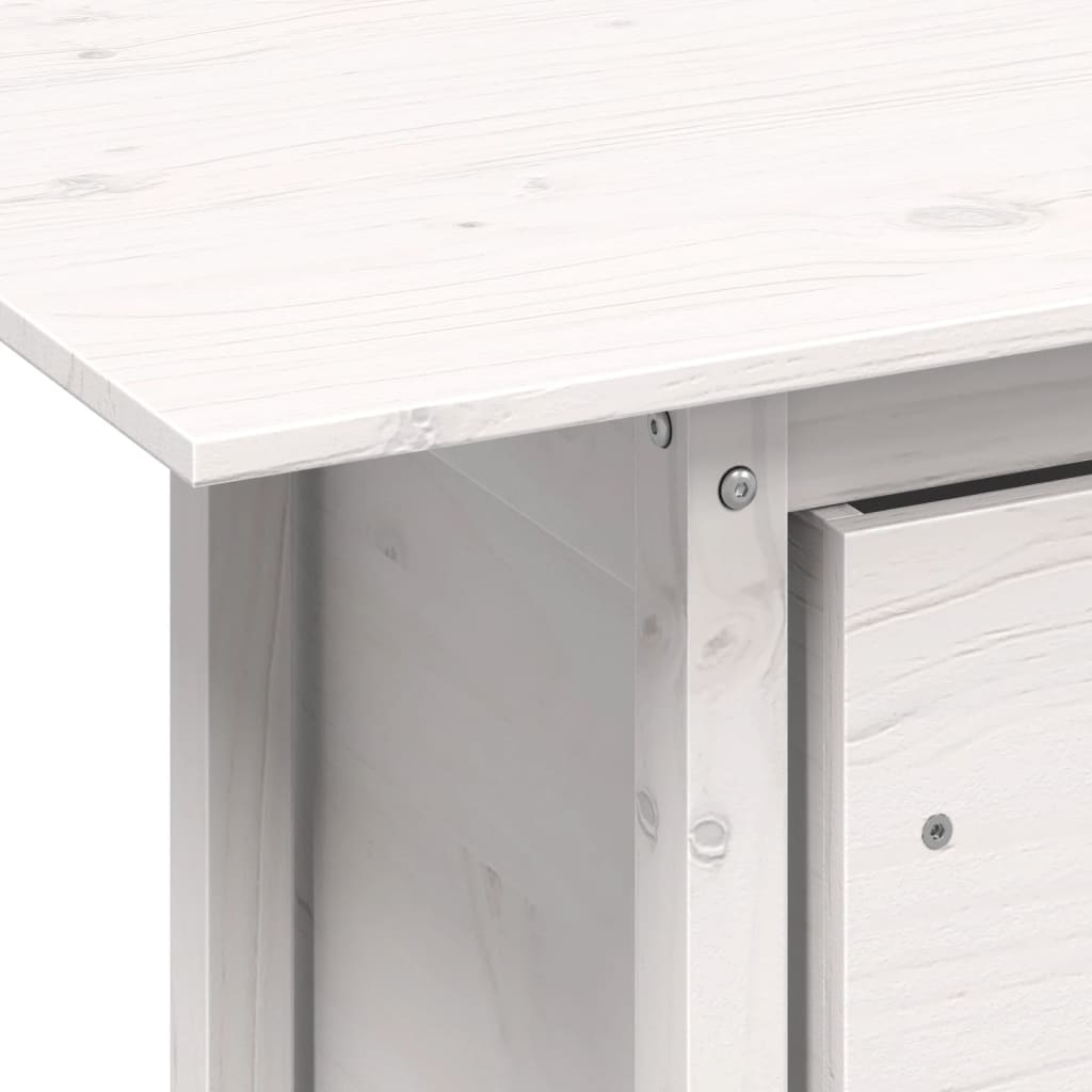 vidaXL Table de jardin blanc 100x50x75 cm bois massif de pin