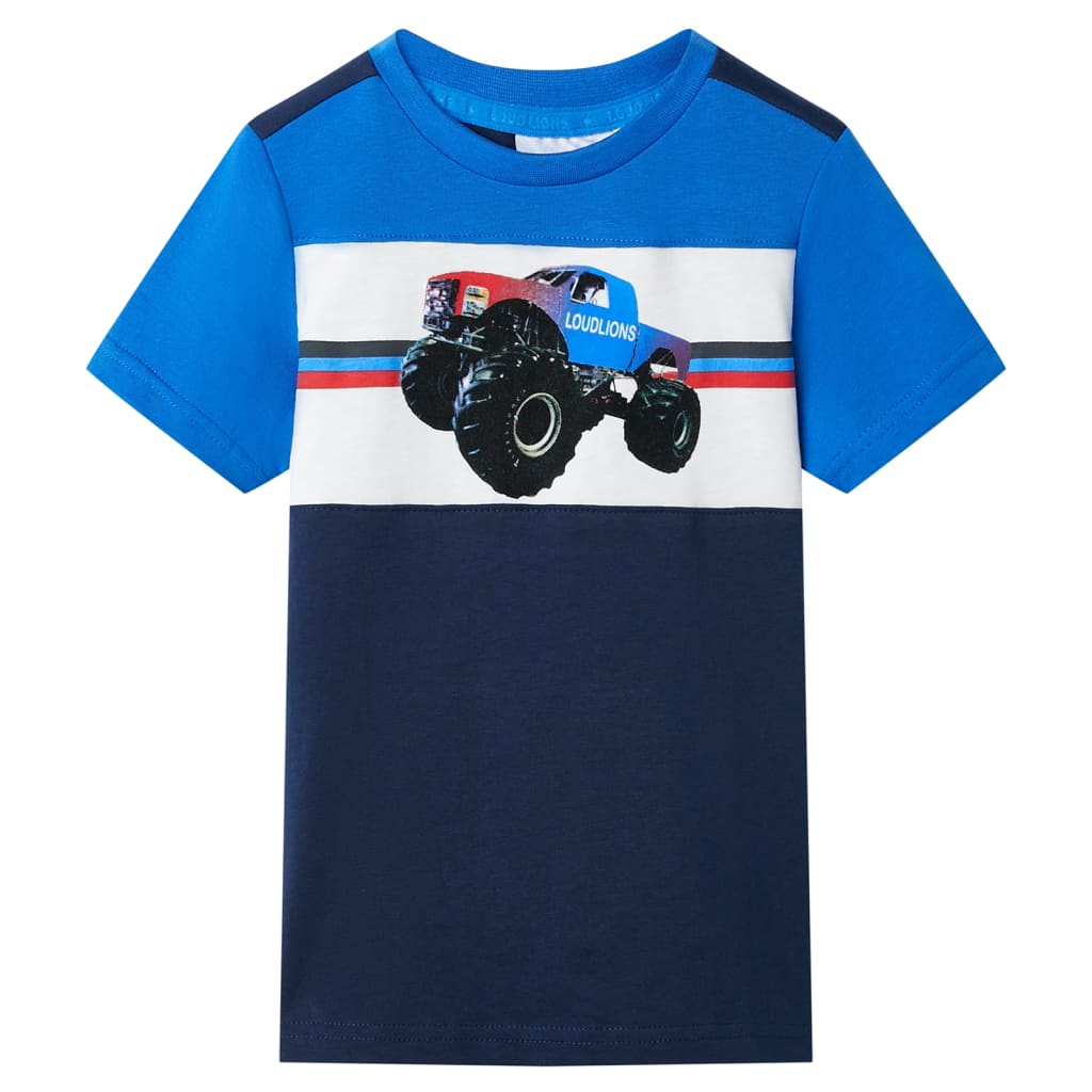 T-shirt pour enfants bleu et bleu marine 116