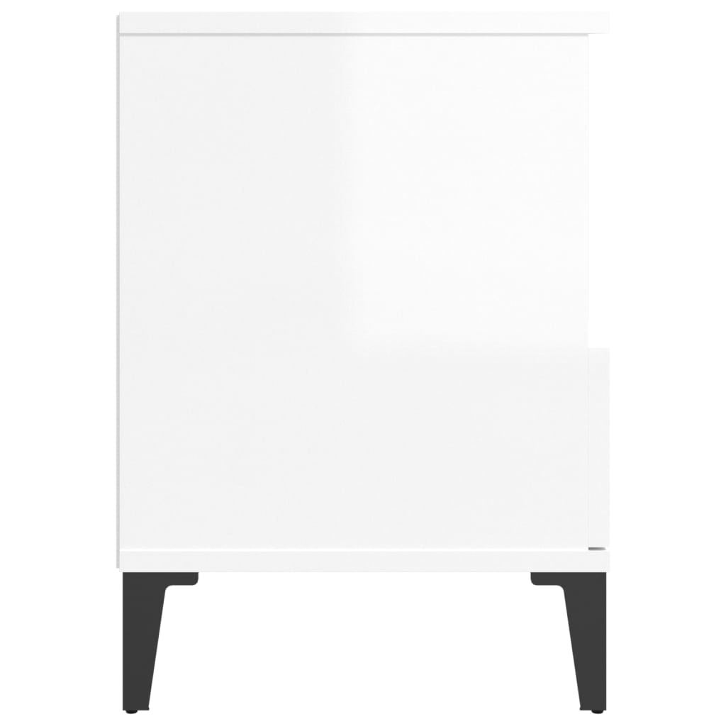 vidaXL Tables de chevet 2 pcs Blanc brillant 40x35x50 cm