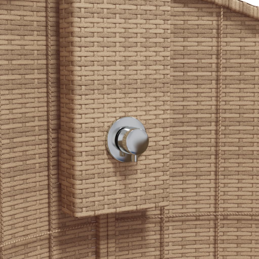 vidaXL Douche d'extérieur beige 100x100x241,5cm poly rotin bois acacia