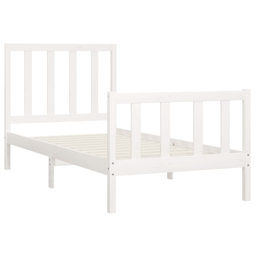 vidaXL Cadre de lit sans matelas blanc 100x200 cm bois massif