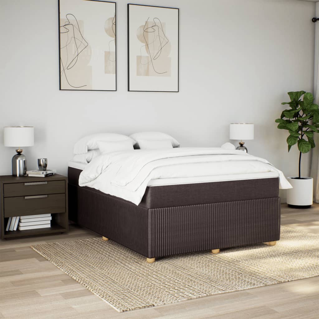 vidaXL Sommier à lattes de lit avec matelas Marron foncé 140x200 cm