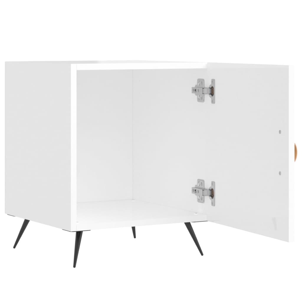 vidaXL Tables de chevet 2 pcs blanc brillant 40x40x50 cm