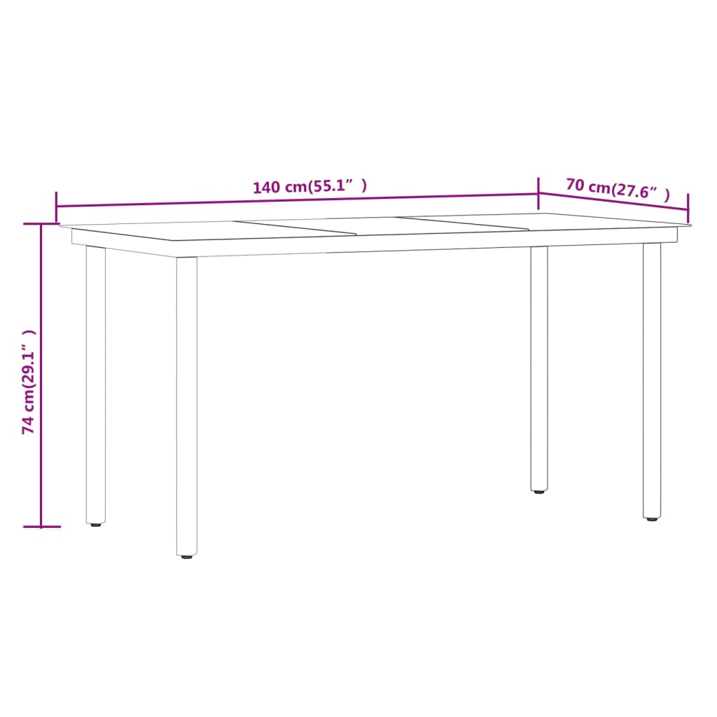 vidaXL Ensemble à manger de jardin 5 pcs Marron et noir