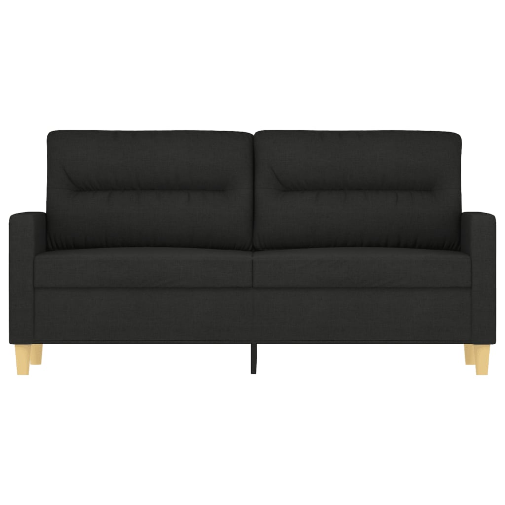 vidaXL Canapé à 2 places Noir 140 cm Tissu