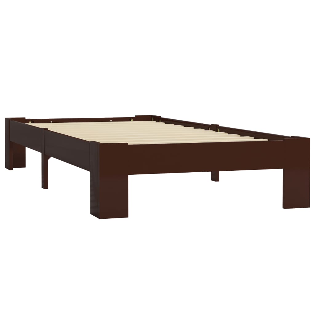 vidaXL Cadre de lit sans matelas marron foncé bois pin massif 90x200cm