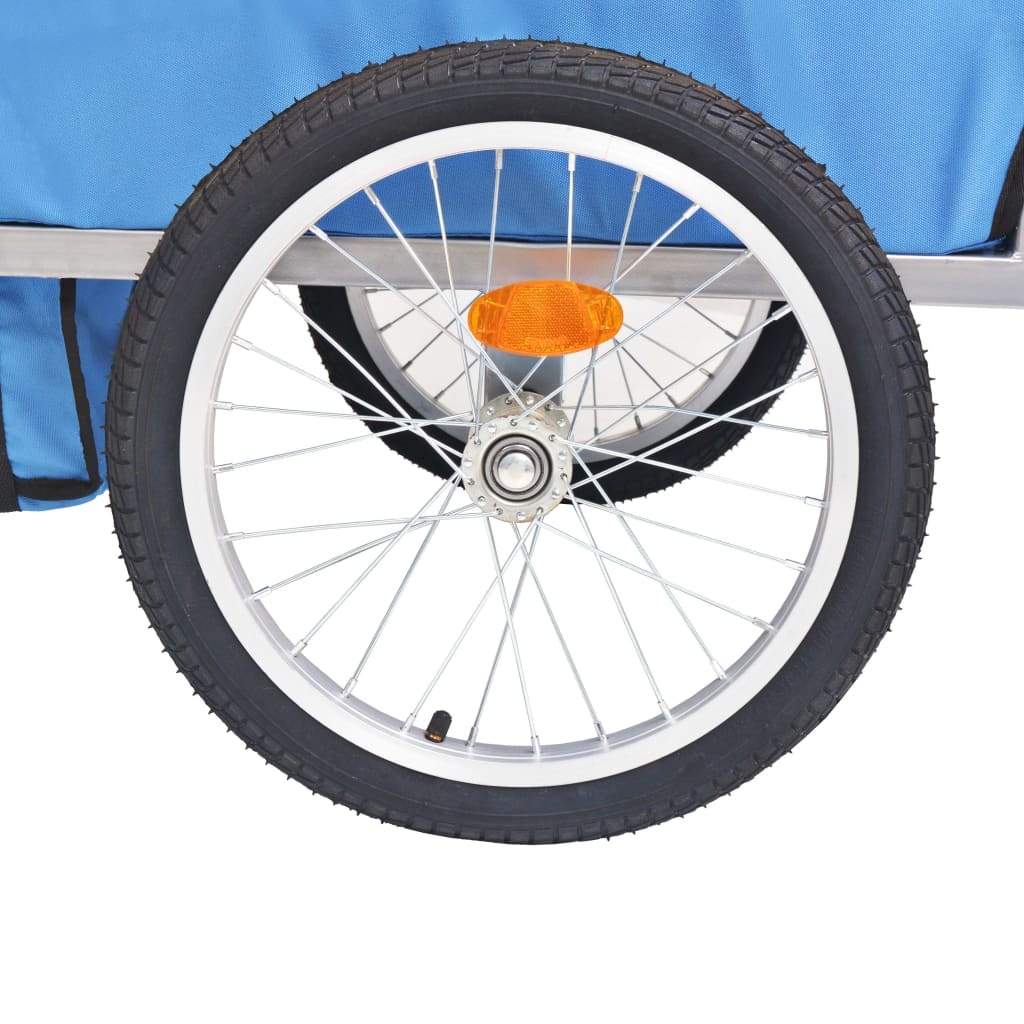 vidaXL Remorque de vélo gris et bleu 30 kg