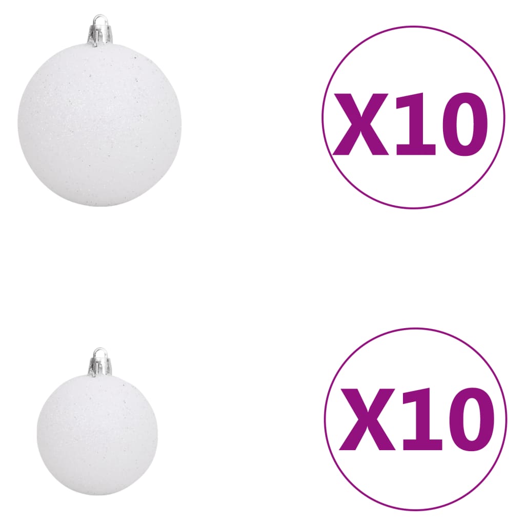 vidaXL Sapin de Noël artificiel articulé 300 LED et boules 180 cm