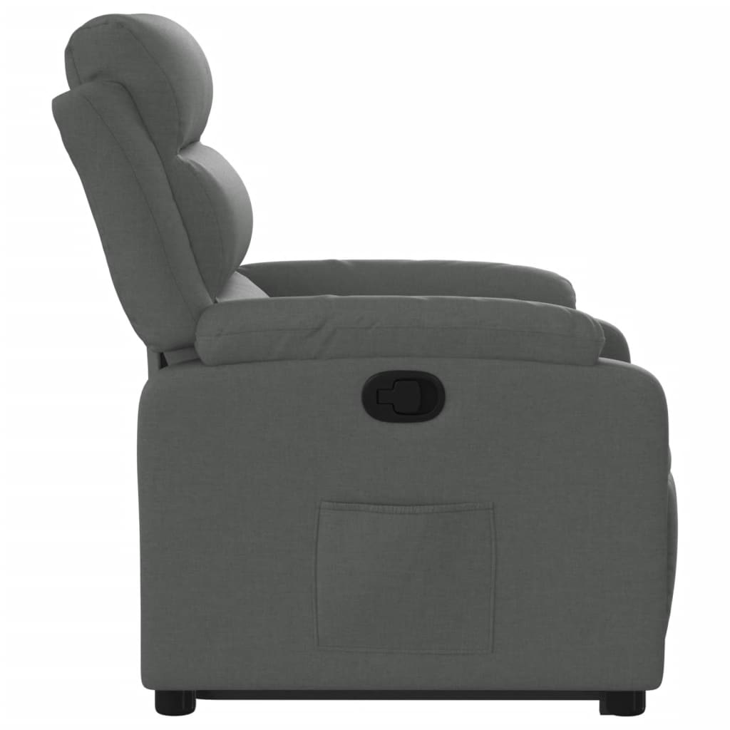 vidaXL Fauteuil inclinable Gris foncé Tissu