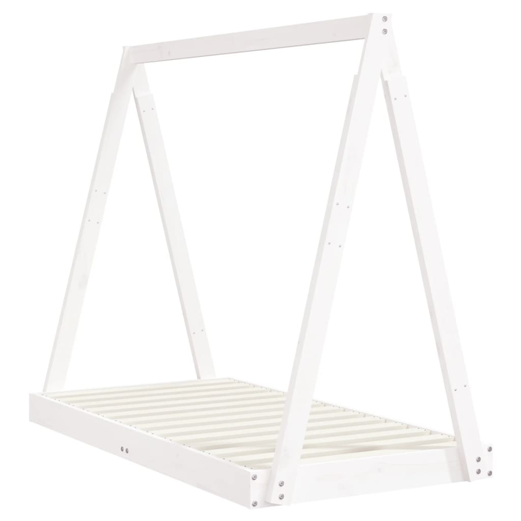 vidaXL Cadre de lit pour enfant blanc 70x140 cm bois de pin massif