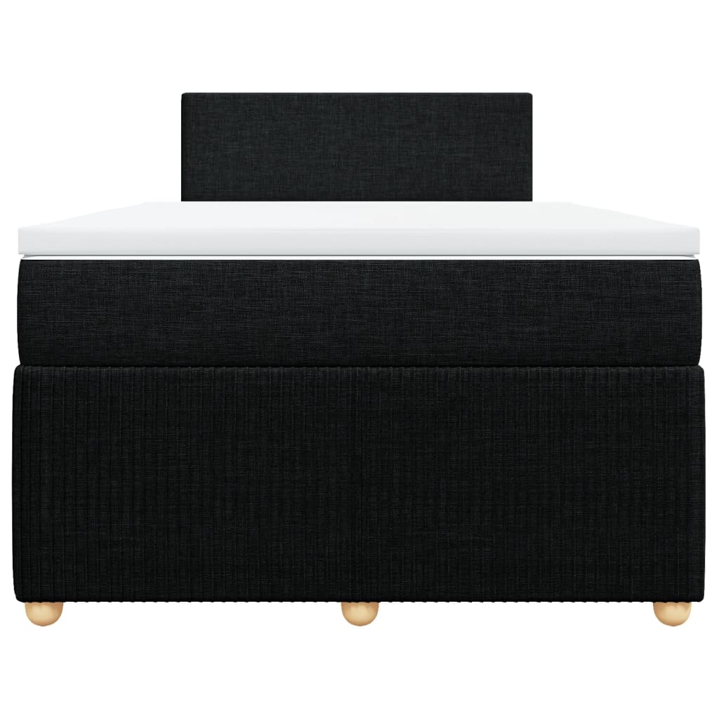 vidaXL Sommier à lattes de lit avec matelas Noir 120x200 cm Tissu