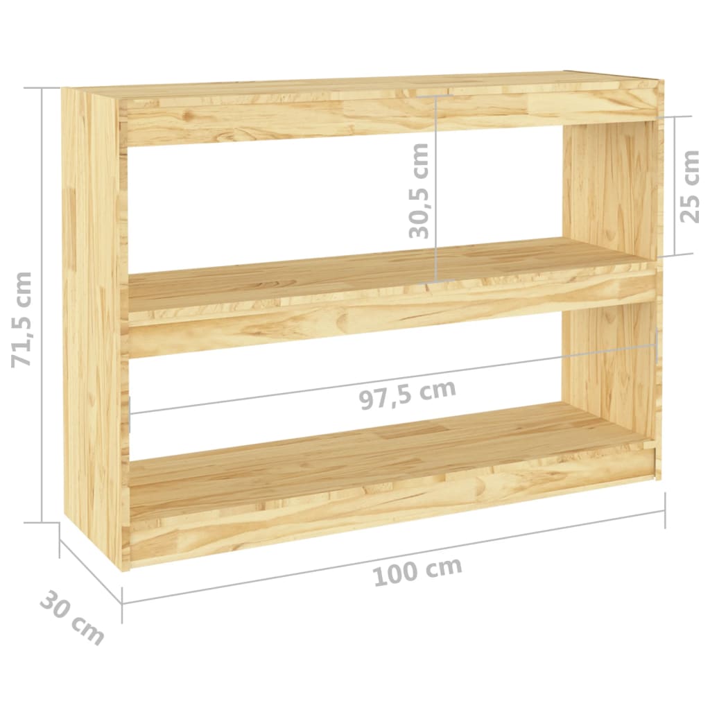 vidaXL Bibliothèque/Séparateur de pièce 100x30x71,5 cm pin massif