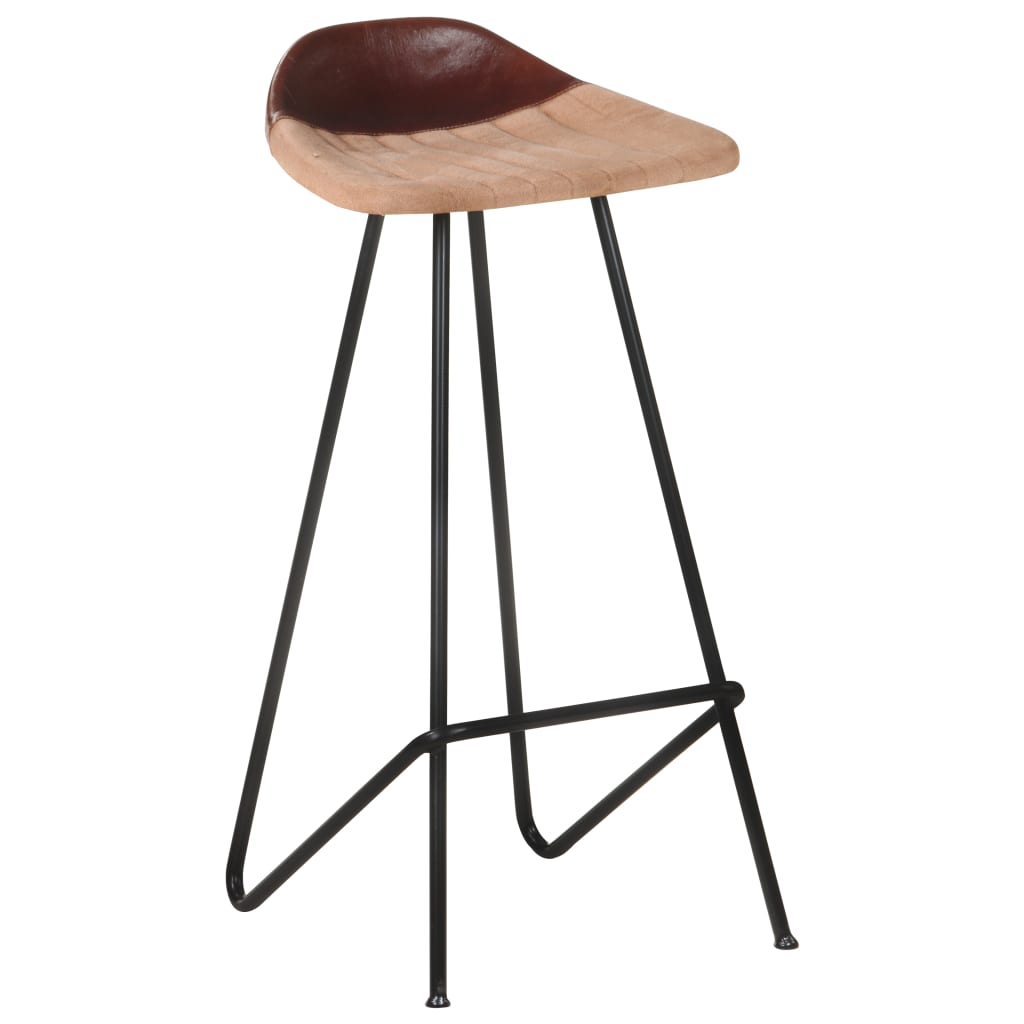 vidaXL Tabourets de bar lot de 4 marron cuir véritable