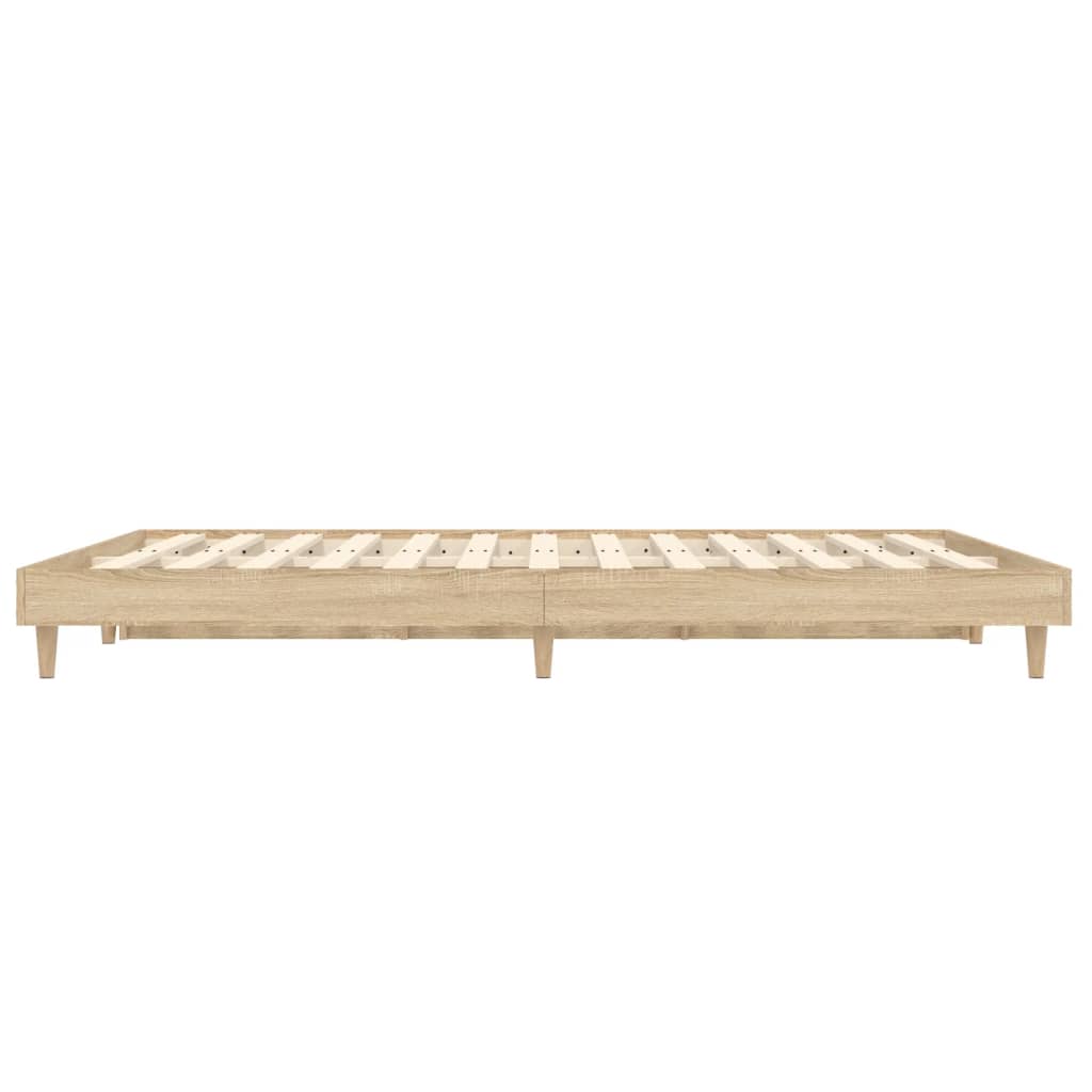 vidaXL Cadre de lit sans matelas chêne sonoma 135x190 cm