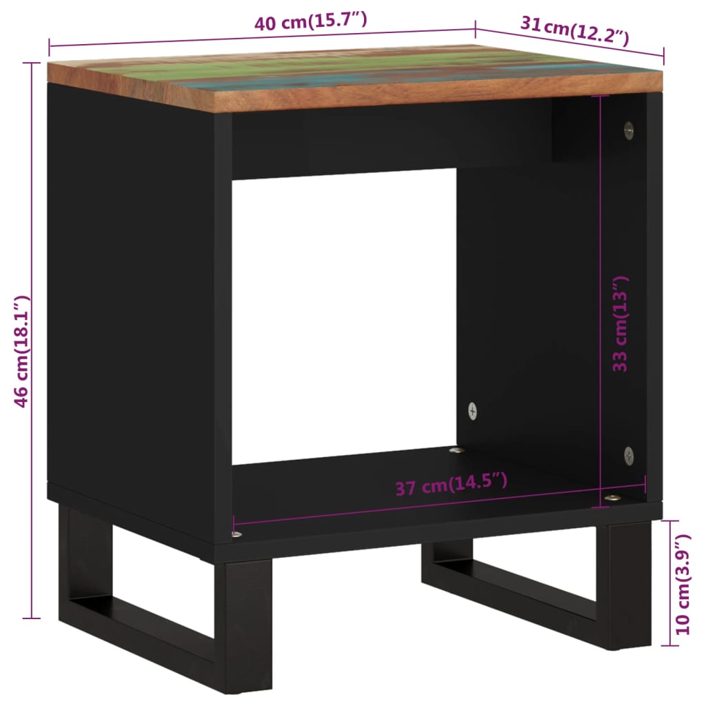 vidaXL Table basse 40x31x46 cm Bois de récupération et d'ingénierie