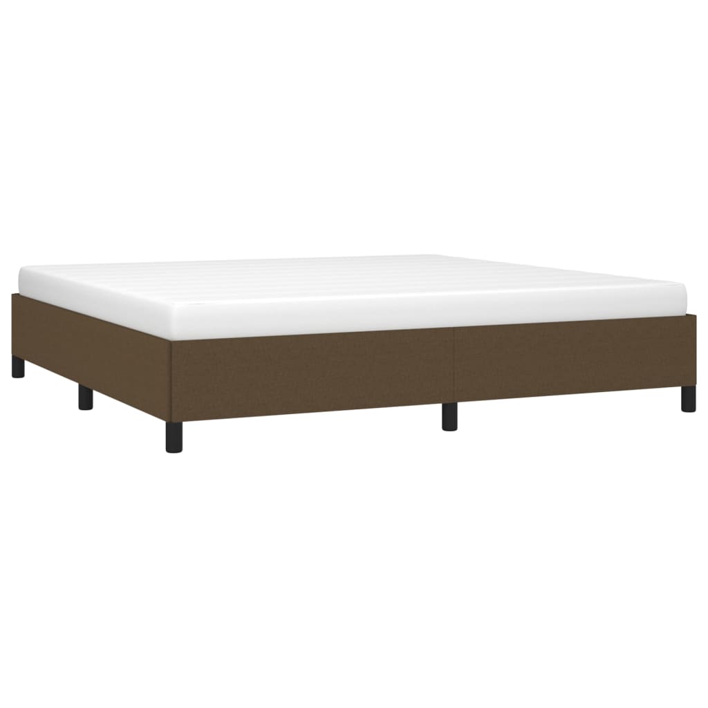 vidaXL Cadre de lit sans matelas marron foncé 200x200 cm tissu