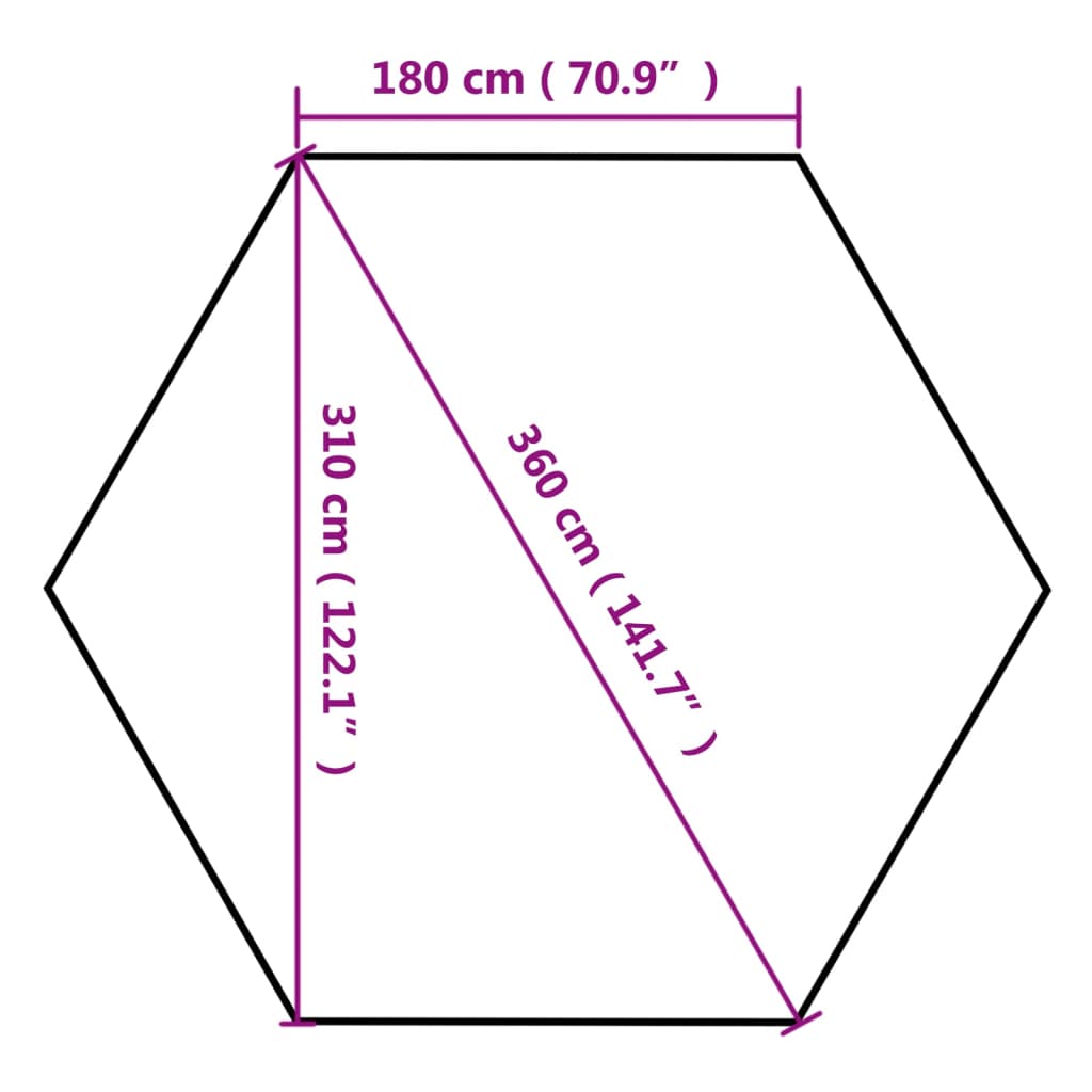 vidaXL Chapiteau hexagonal et parois latérales 3,6x3,1 m taupe 220g/m²