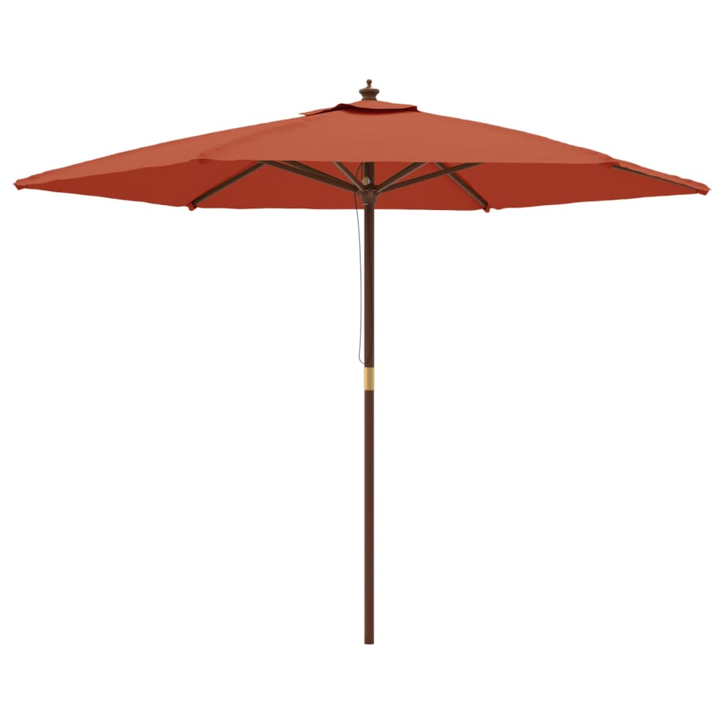 vidaXL Parasol de jardin avec mât en bois terre cuite 299x240 cm