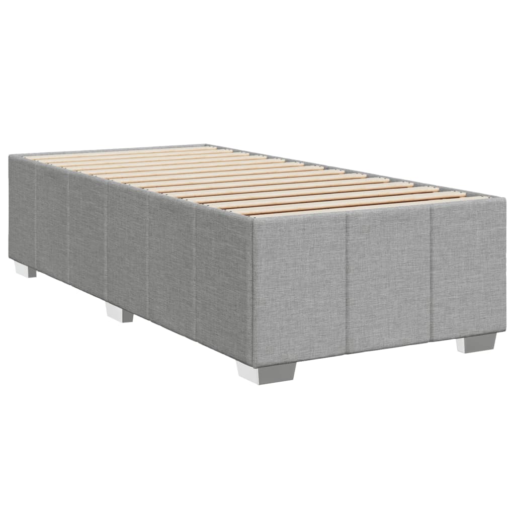 vidaXL Sommier à lattes de lit avec matelas Gris clair 90x200 cm Tissu