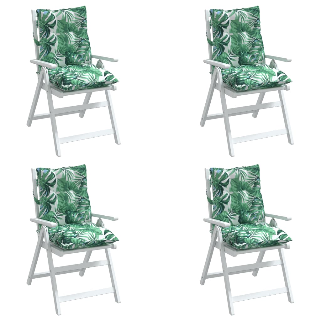 vidaXL Coussins de chaise à dossier bas lot de 4 modèle de feuille