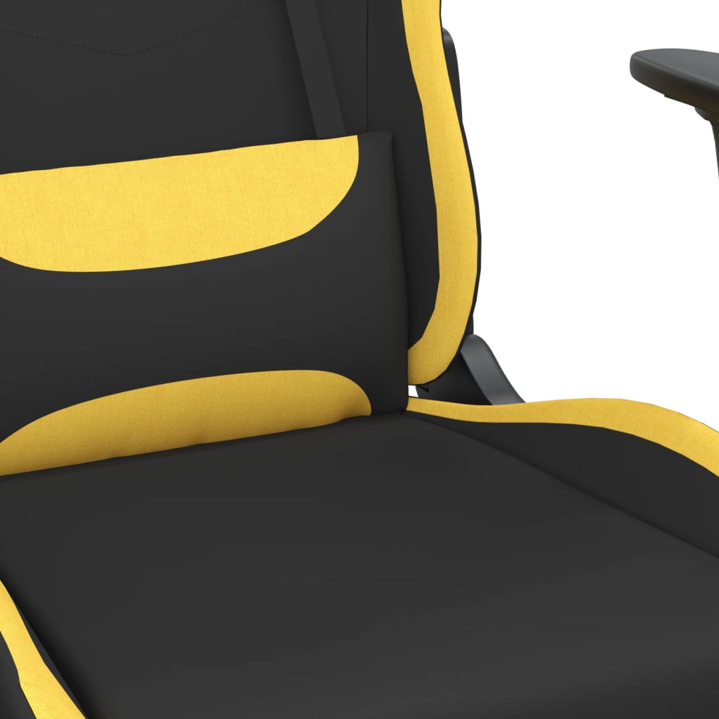 vidaXL Chaise de jeu avec repose-pied Noir et jaune Tissu