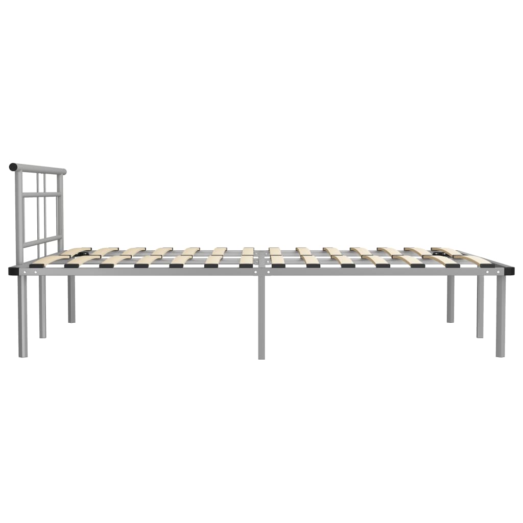 vidaXL Cadre de lit sans matelas gris métal 140x200 cm