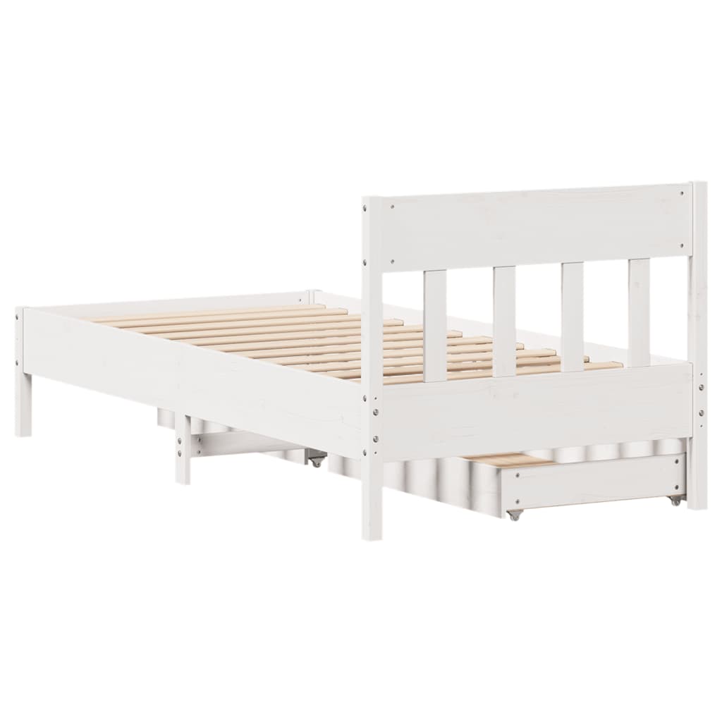 vidaXL Cadre de lit sans matelas blanc 100x200 cm bois de pin massif