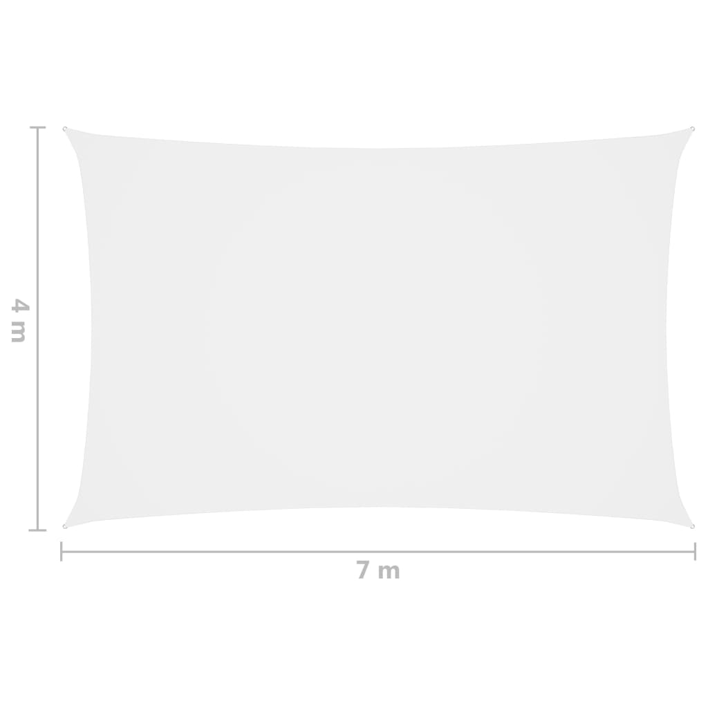 vidaXL Voile de parasol Tissu Oxford rectangulaire 4x7 m Blanc