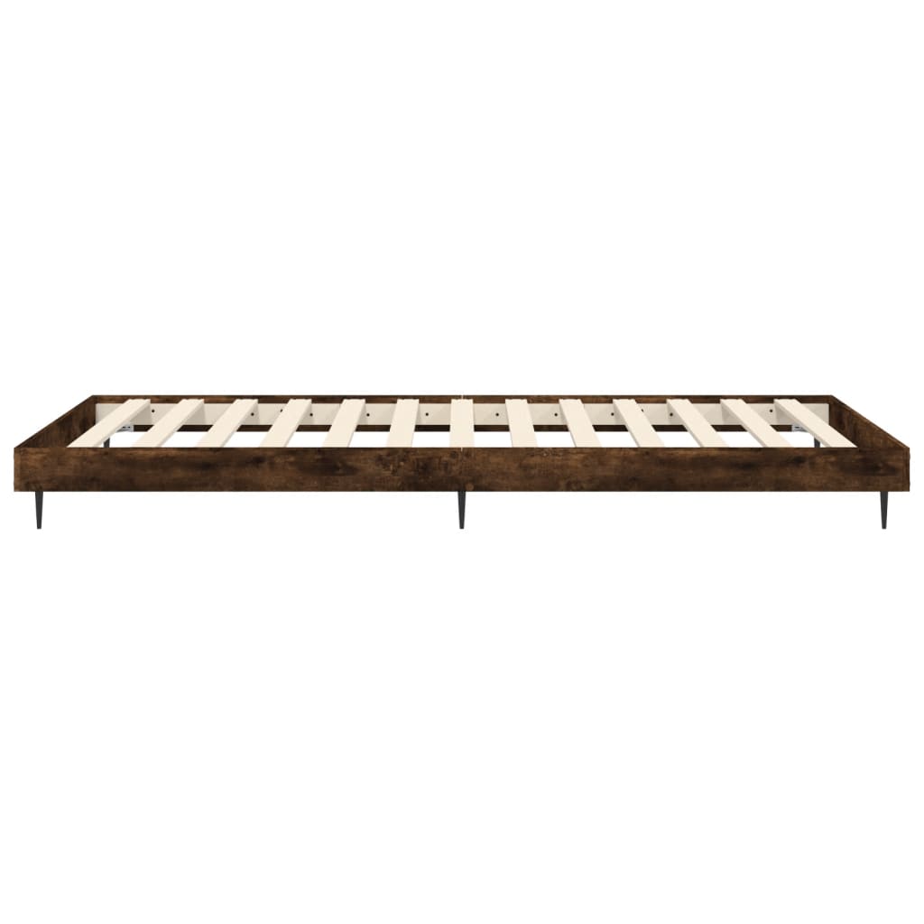 vidaXL Cadre de lit sans matelas chêne fumé 90x200cm bois d'ingénierie