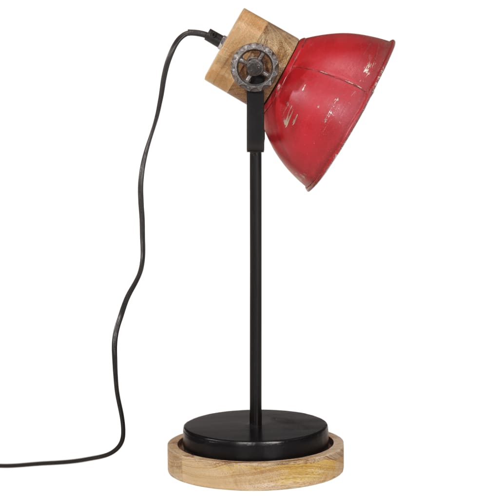 vidaXL Lampe de bureau 25 W rouge délavé 17x17x50 cm E27